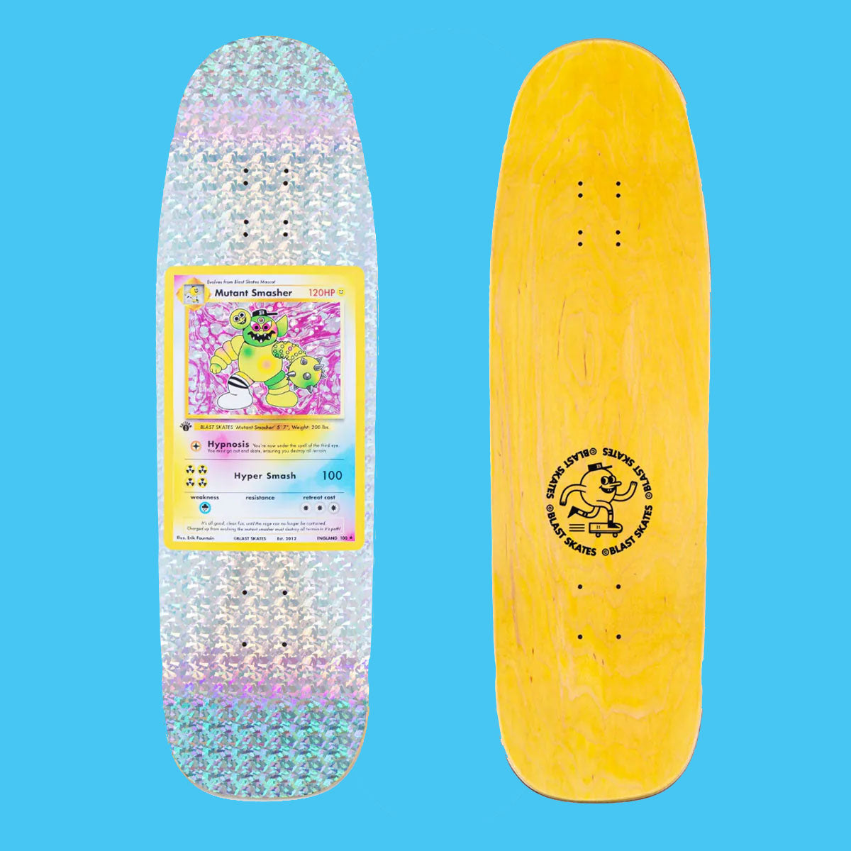 Blast Skates  9.5” SUPER MEGA RARE MUTANT SMASHER CARD DECK