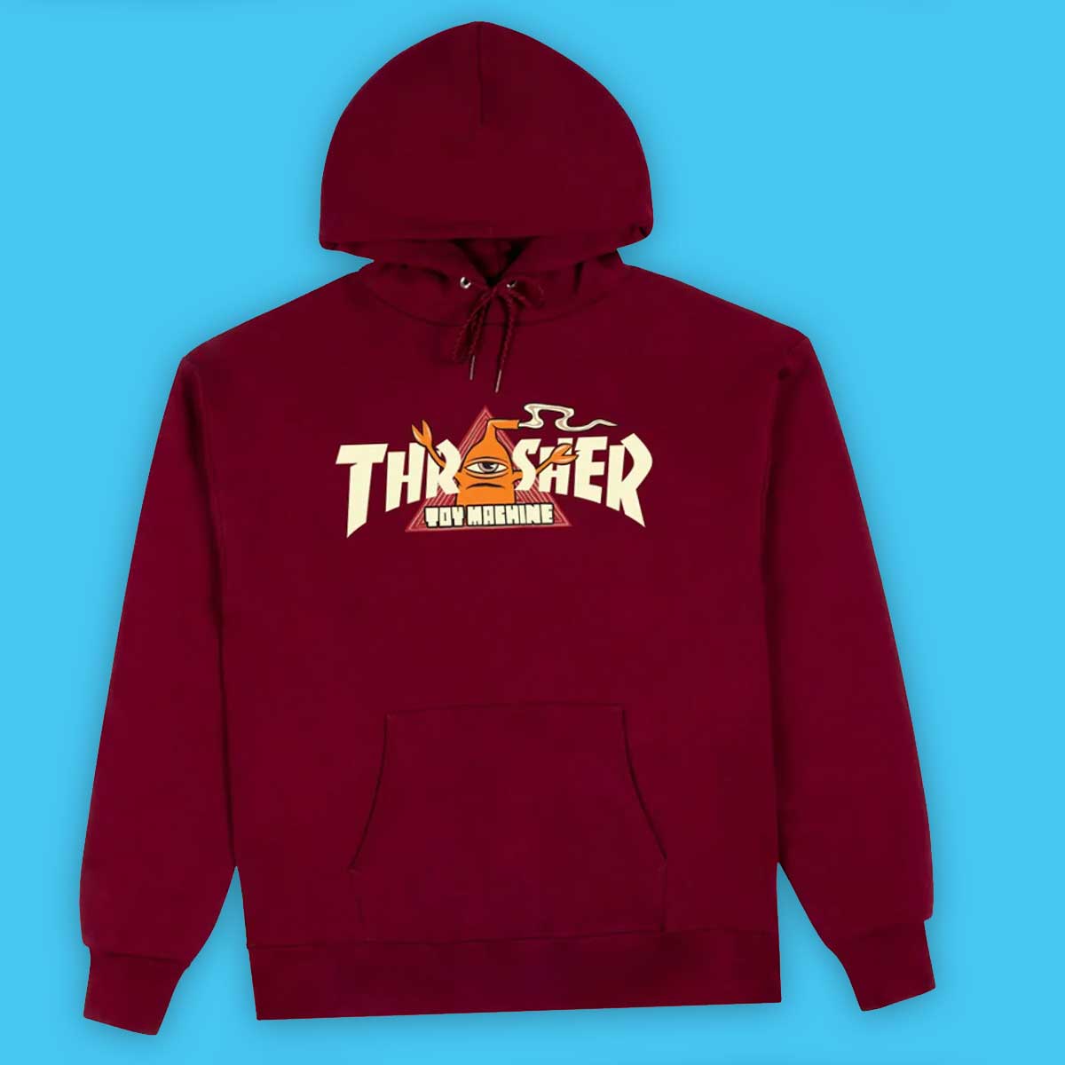 Thrasher x Toy Machine Vortex Hoodie – Maroon, Größe S