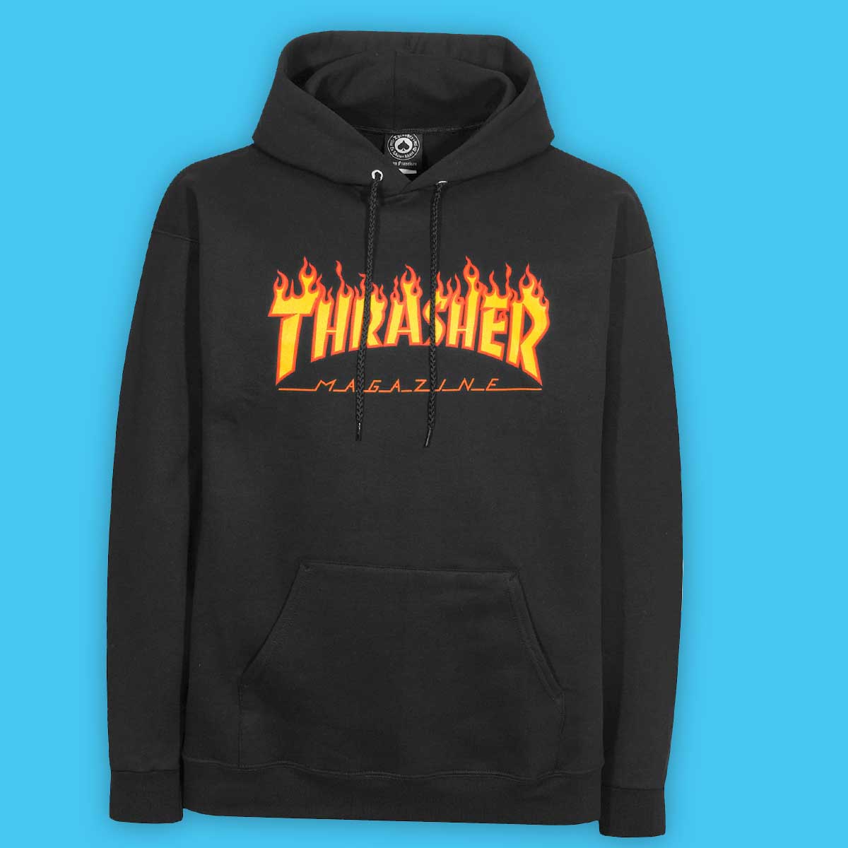 Thrasher Flame Logo Hoodie – Black, Größe M