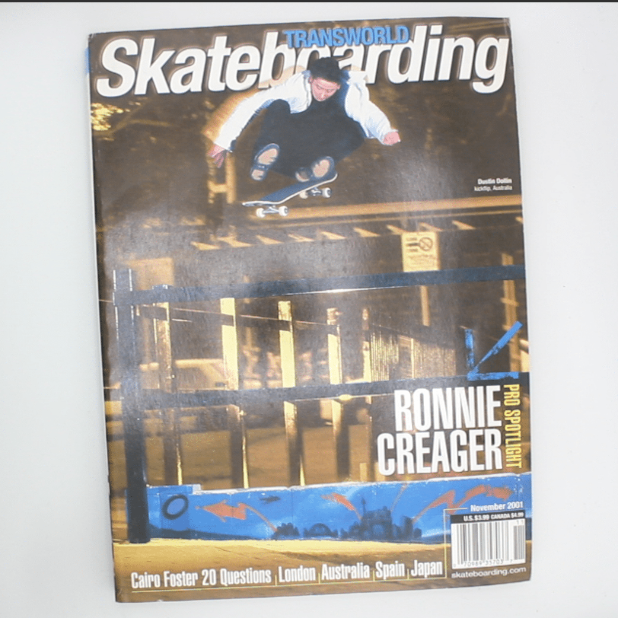 Transworld Skateboarding (November 2001) – Ronnie Creager Pro Spotlight - OiROPE Dustin Dollin Transworld